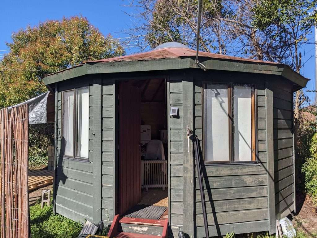 Cate's yurt - front door